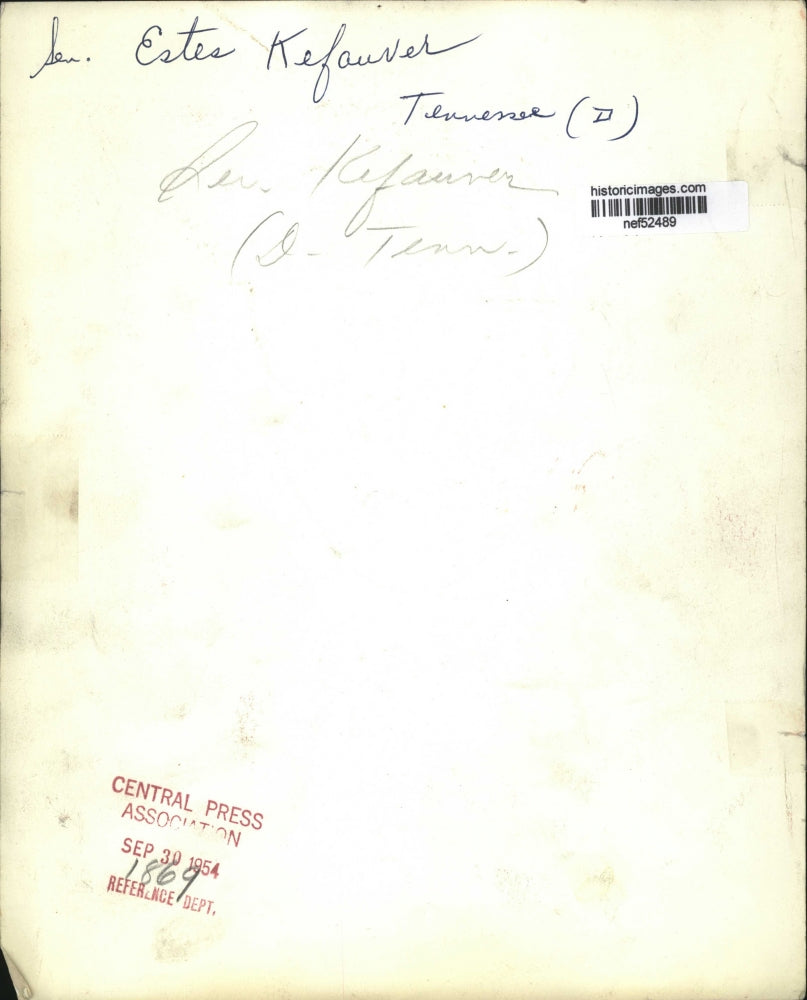 1954 Press Photo Senator Estes Kefauver of Tennessee - nef52489