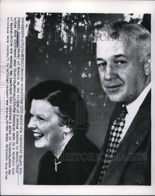 1956 Press Photo Mr. & Mrs.Everett Kennison victims od savage slaying in Mexico