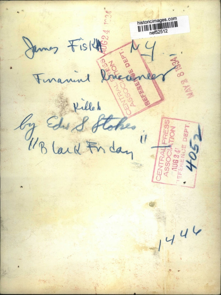 1934 Press Photo James Fisk, Financial Bucaneer - nef52512