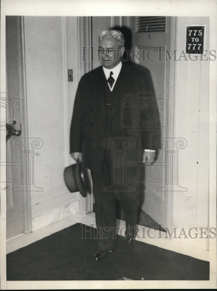 1933 Press Photo Senator Hiram Johnson of California Confers w/ Roosevelt