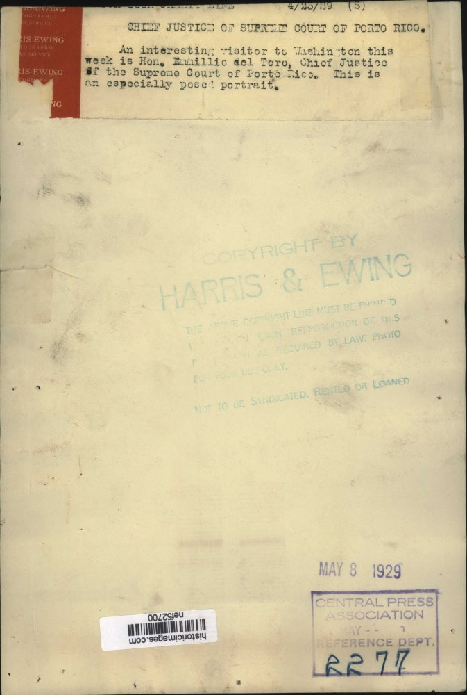 1929 Press Photo Emmillic Toru Chief Justice of Supreme Court Visiting U.S.