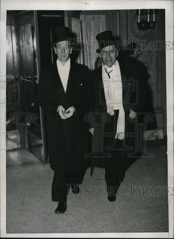 1934 Press Photo James J. Dooling, sol Bloom at Gridiron Dinner, Washington D.C.