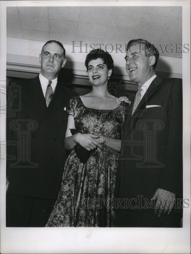 1957 Press Photo William E. Stevenson, Daughter helen, Robert B. Meyner