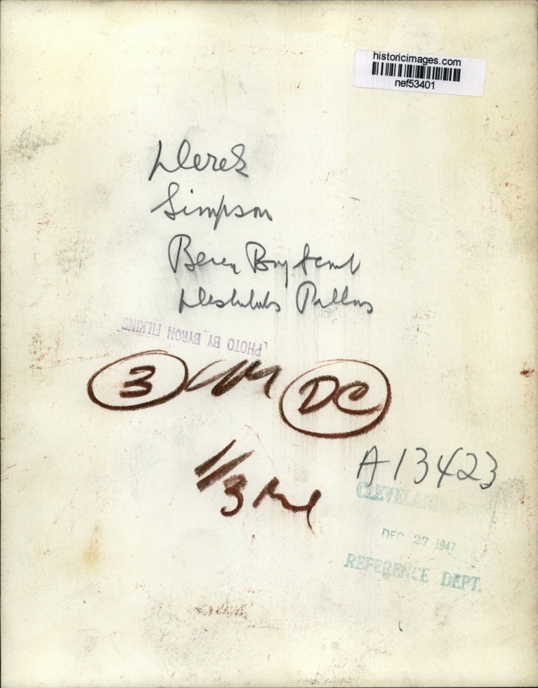 1947 Press Photo Derek Simpson Carrying Pillow - nef53401