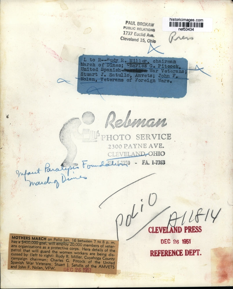 1951 Press Photo Workers for Mothers March on Polio, Cleveland, Ohio - nef53434