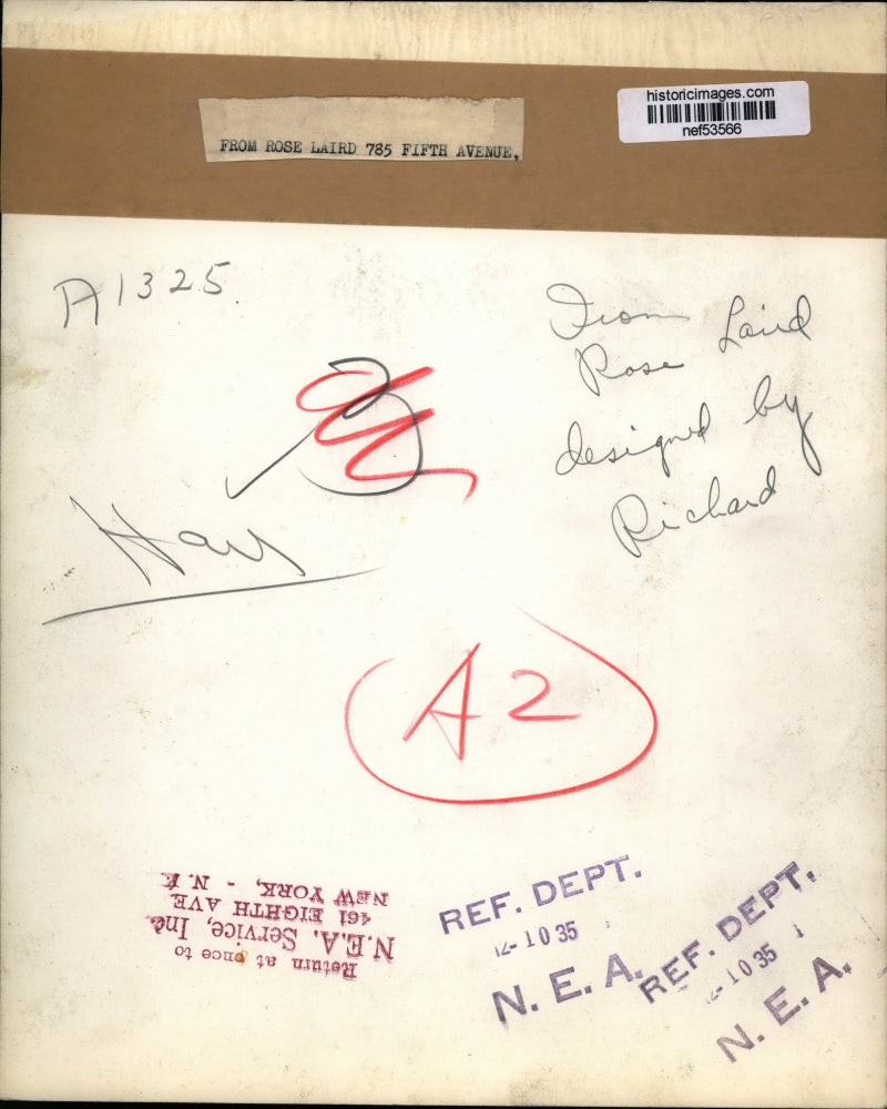1935 Press Photo From Rose Laird 785 Fifth Avenue - nef53566