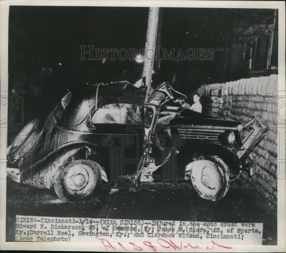 1950 Press Photo Four People Injured In Automobile Crash - nef53601