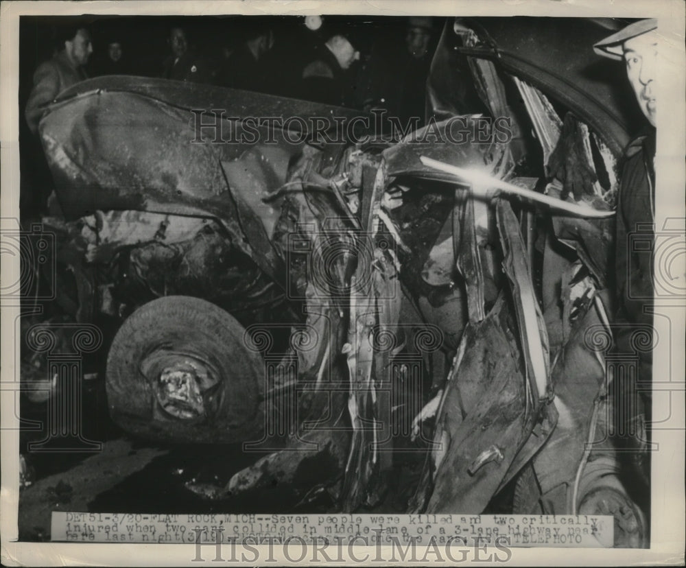 1949 Press Photo Seven People Killed & Two Critically Injured in Car Collision