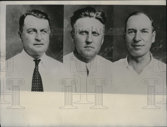 1934 Press Photo Three Davenport men held prisoner by convict Joseph Palmer