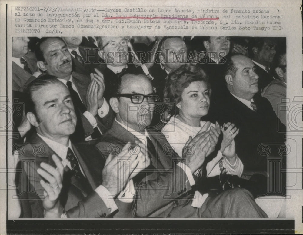 1971 Press Photo Luis Echeverria Presidente de Mexico del Institute Nacional