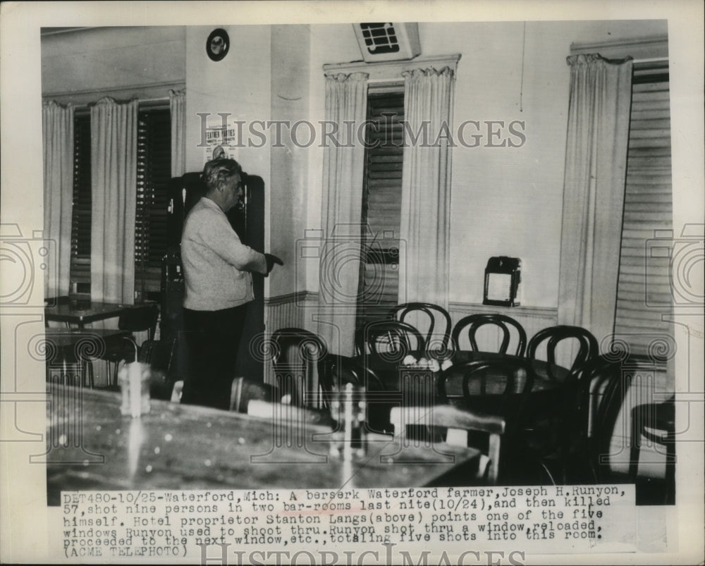 1949 Press Photo Joseph H. Runyon Shot Nine People in 2 Bar Rooms Killed Self