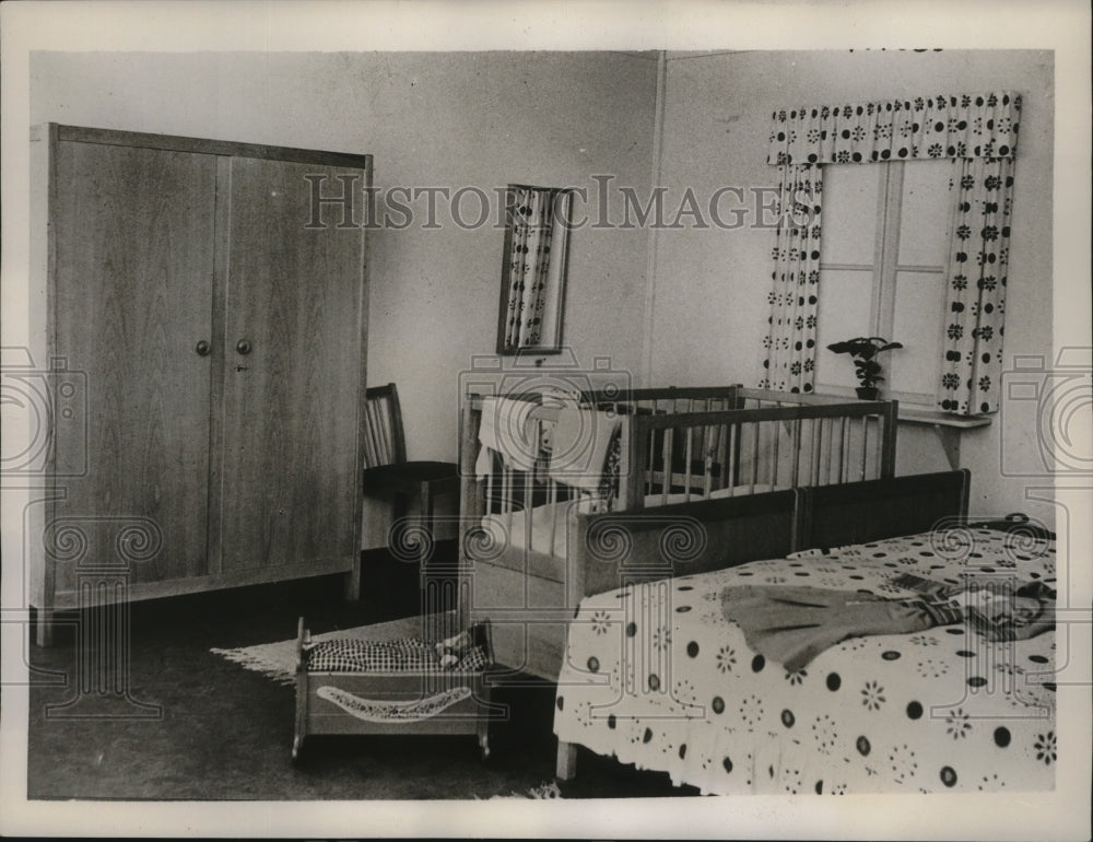 1938 Press Photo Children's Bedroom Furniture Suite by German Workers' Front