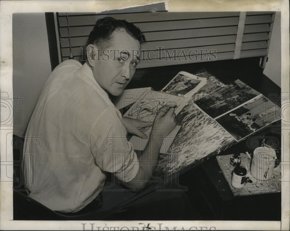 1942 Press Photo Cartoonist Bill Moran - nef54022