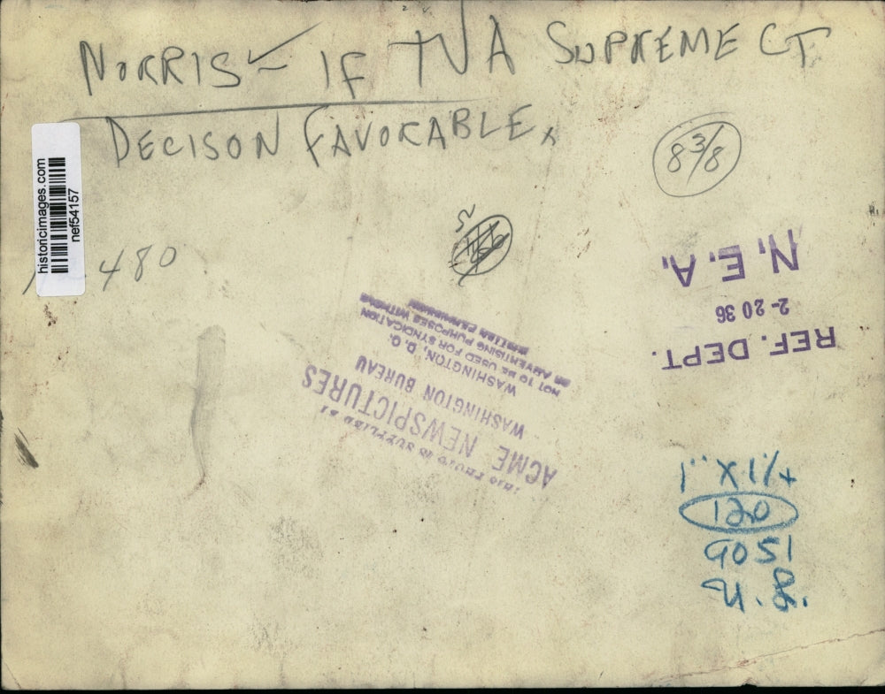 1936 Press Photo Norris on TVA Supreme decision favorable - nef54157