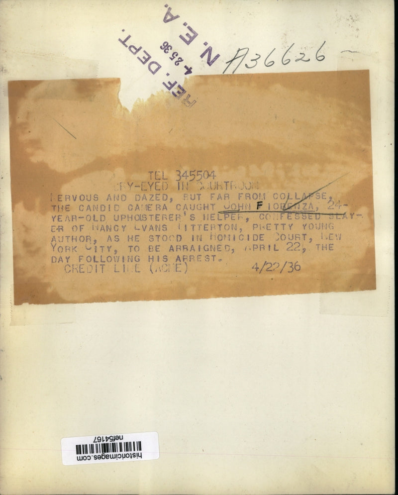 Load image into Gallery viewer, 1936 Press Photo John F. Iorenza Confessed Flayer of Nancy Evans Litterton
