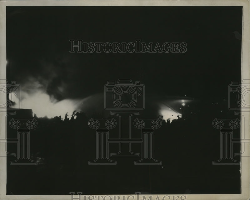Load image into Gallery viewer, 1944 Press Photo Morning Blaze Sweeps Pier 4 of Pan-Atlantic Line in Hoboken NJ
