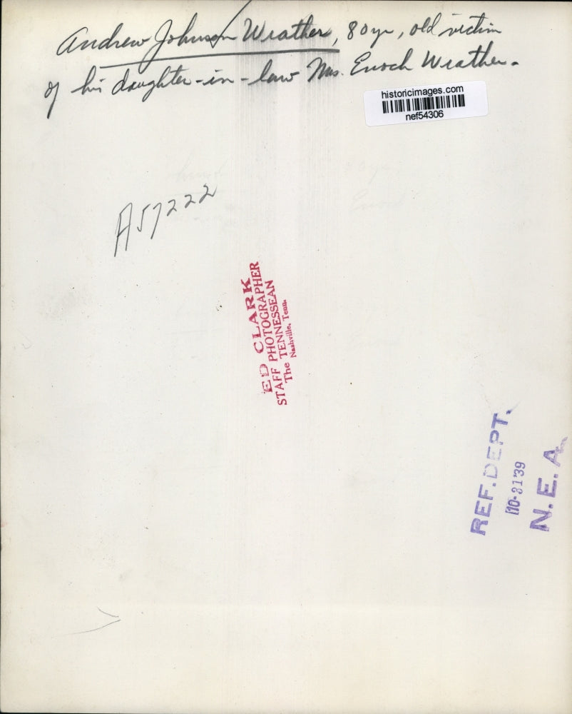 1939 Press Photo Andrew Johnson Wrather, Murder victim of Mrs. Enoch Wrather