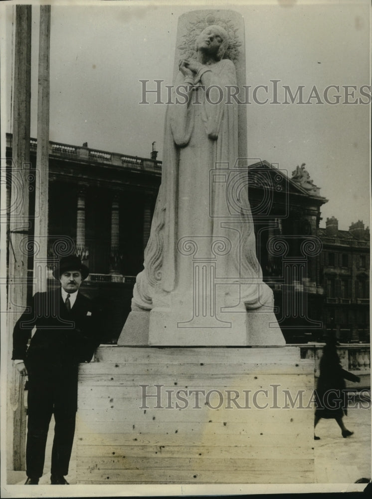1928 Press Photo Statute of Maid Orleans Unveiled in Paris on Anniversary Day