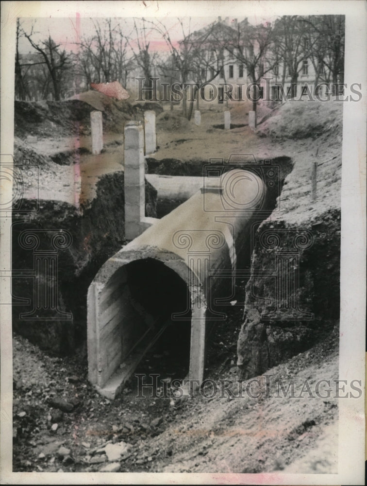 1945 Press Photo Unfinished Tunnel in Coblenz, Germany - nef54393- Historic Images