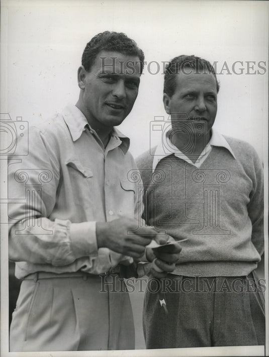 1943 Press Photo Marvin "Bud" Ward & Johnny Dawson Two of Nation's Top Golfers