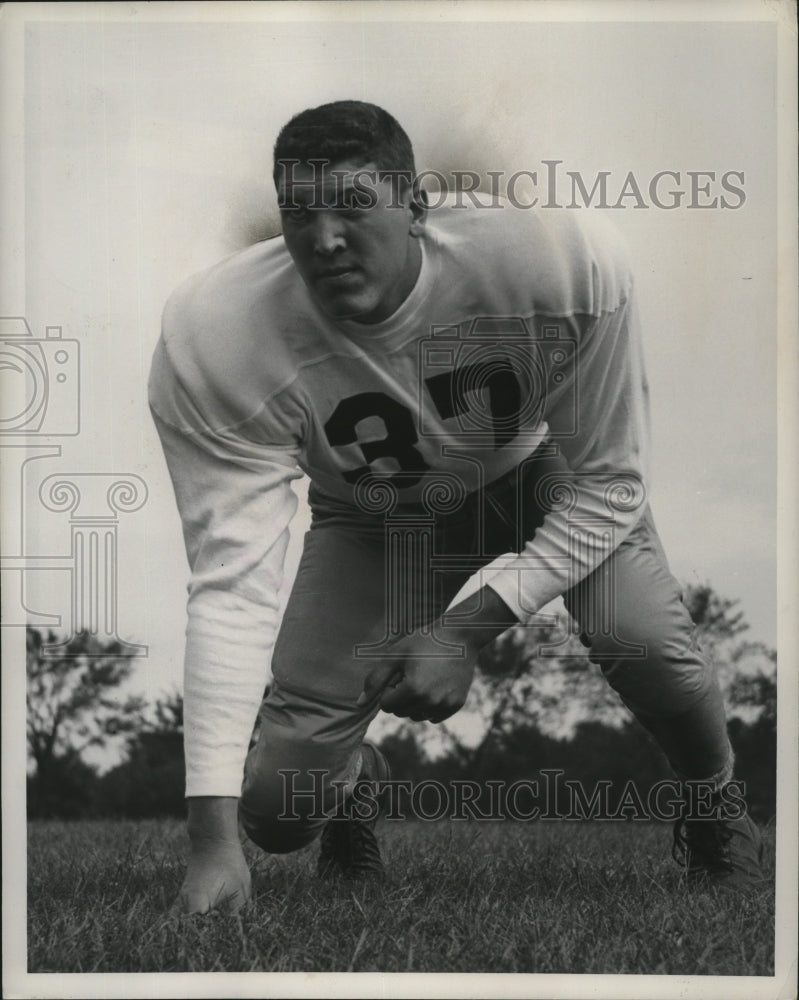 1951 Press Photo Hubert Johnson, Tackle at the State University of Iowa