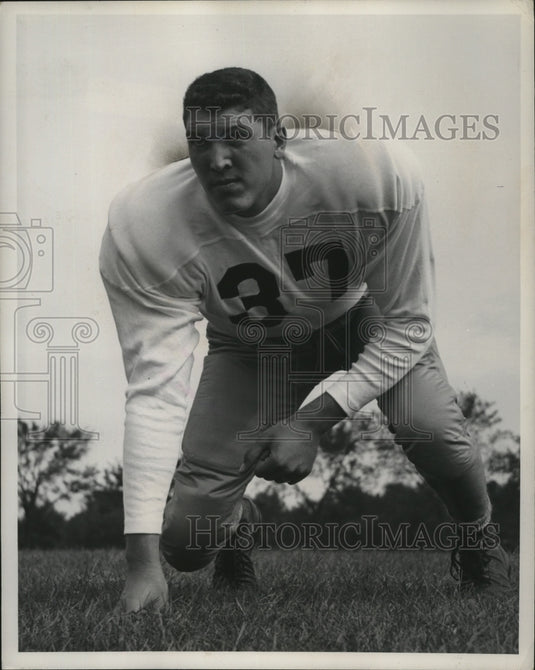 1951 Press Photo Hubert Johnson, Tackle at the State University of Iowa