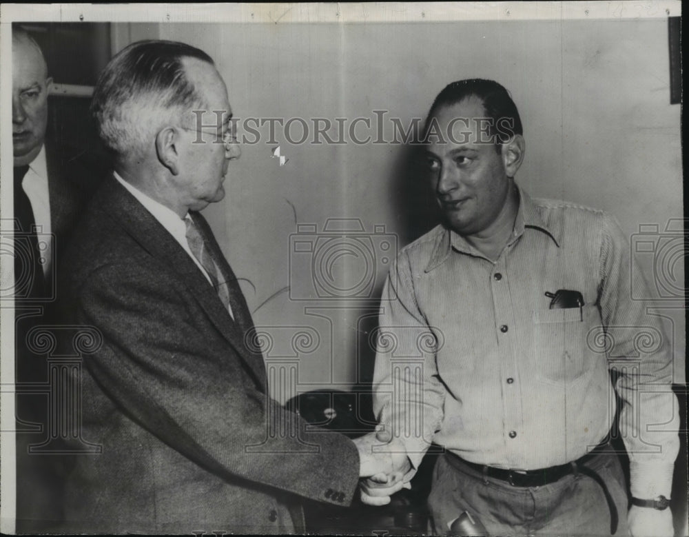 1953 Press Photo William F. Byron, Murderer Nathan Leopold Before Parole Hearing