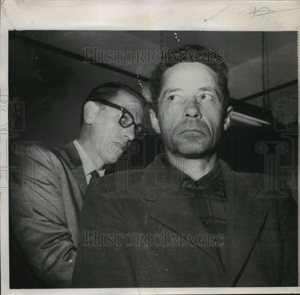 1959 Press Photo Rodney Austin Stares into space while being securely strapped