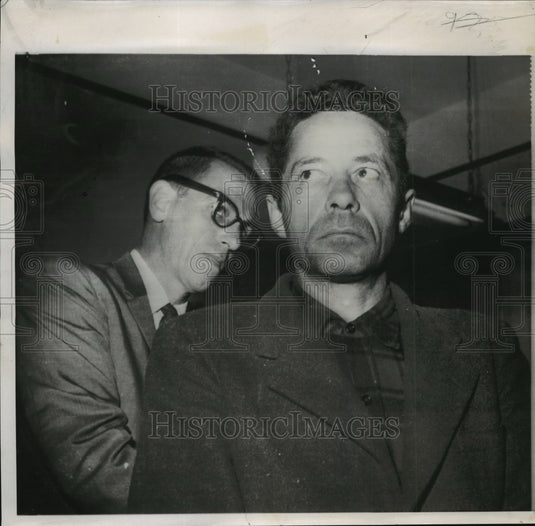 1959 Press Photo Rodney Austin Stares into space while being securely strapped