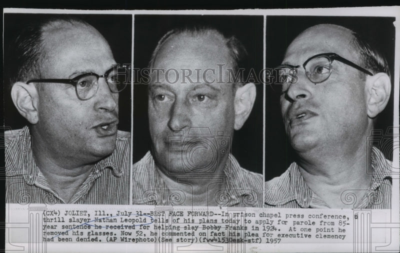 Load image into Gallery viewer, 1957 Press Photo Nathan Leopold tells of his plans to apply for parole
