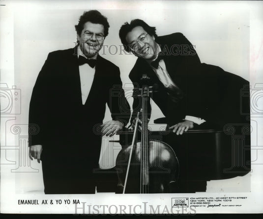 1992 Press Photo Emanuel Ax and Yo-Yo Ma, musicians to perform at Symphony Hall