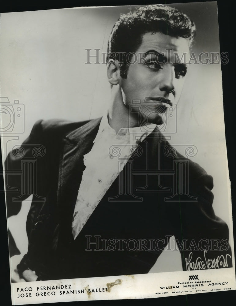 1962 Press Photo Paco Fernandez soloist with Jose Greco Dance Symphony Hall