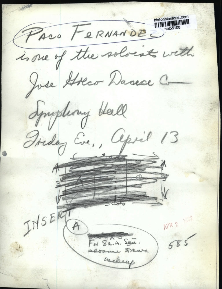 1962 Press Photo Paco Fernandez soloist with Jose Greco Dance Symphony Hall