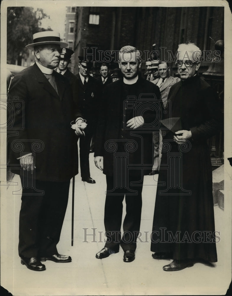 1931 Press Photo Cardinal O'Connell; Richard J. Duinlane and James L. McGones