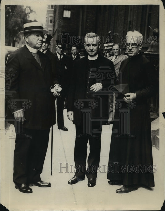 1931 Press Photo Cardinal O'Connell; Richard J. Duinlane and James L. McGones