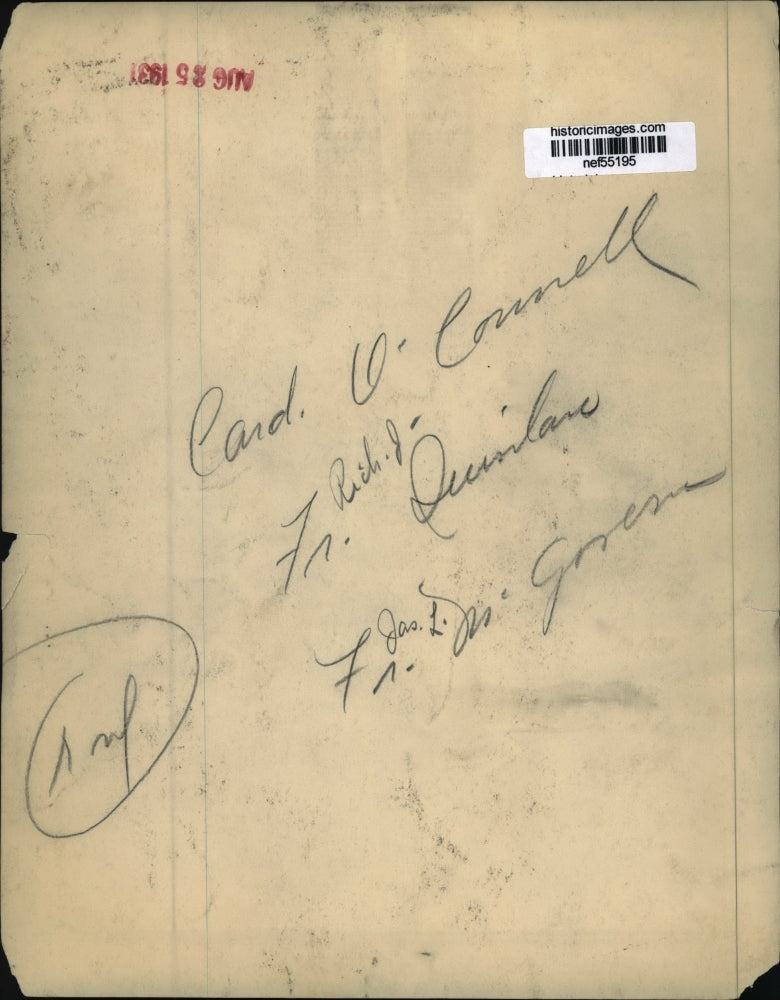 1931 Press Photo Cardinal O'Connell; Richard J. Duinlane and James L. McGones