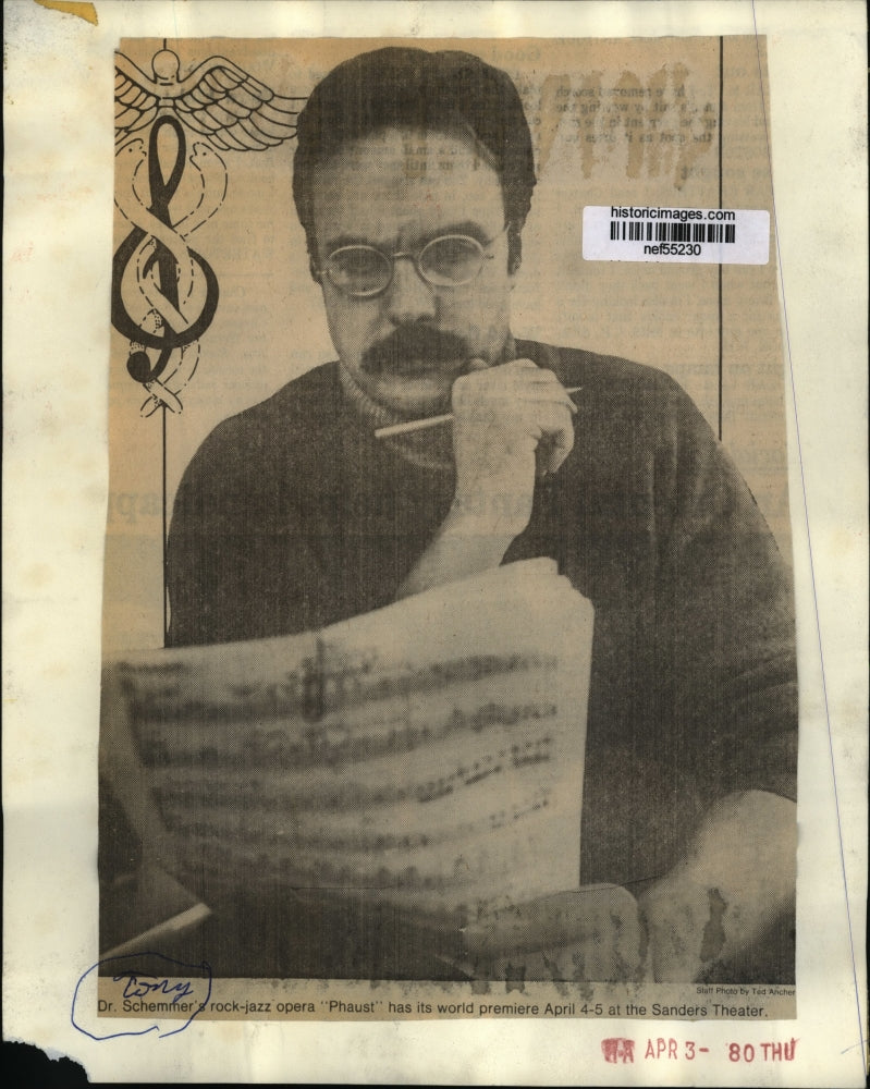 Load image into Gallery viewer, 1980 Press Photo Dr Cory Schemmer's Rock-Jazz Opera "Phause" World Premiere
