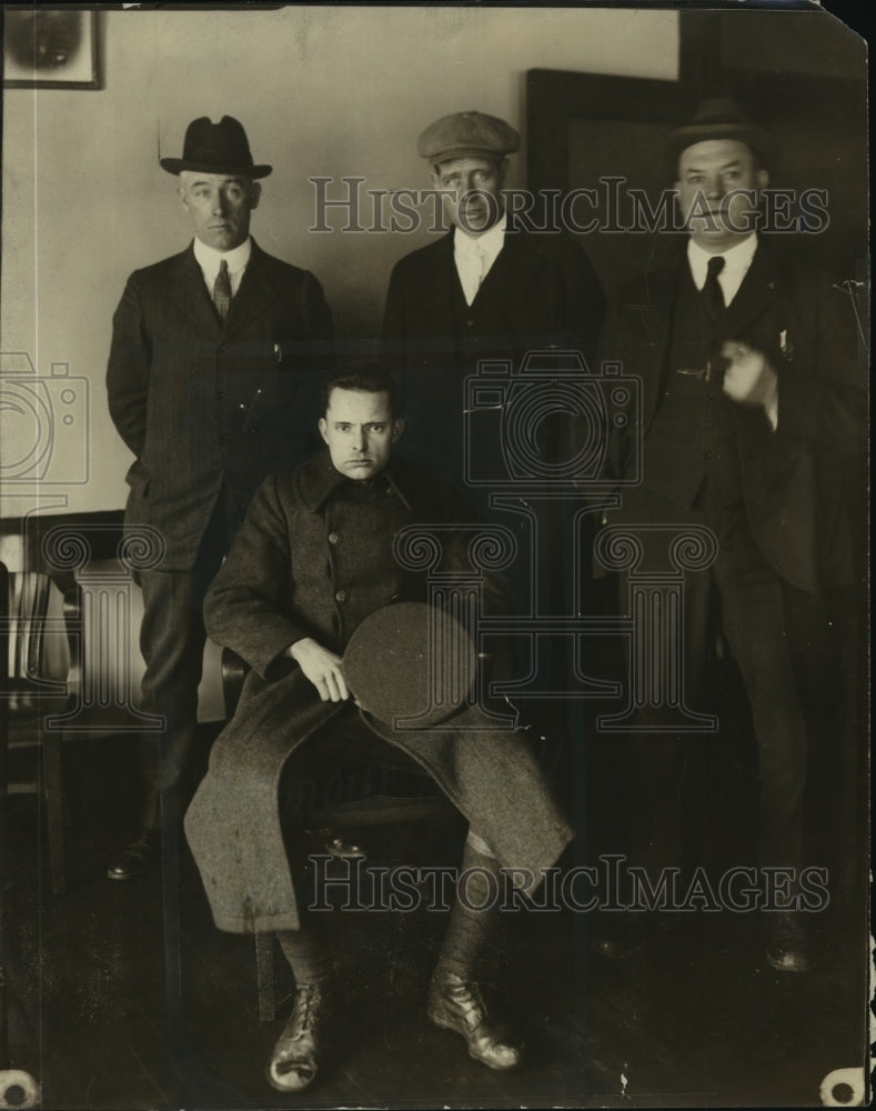 1925 Press Photo Inspector Fusey, James Palman, Pat Sweeney, with George Cordy