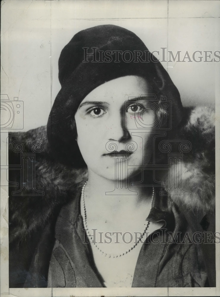 1930 Press Photo Aliki Diplapakou, Chosen "Miss Europe" - nef55396