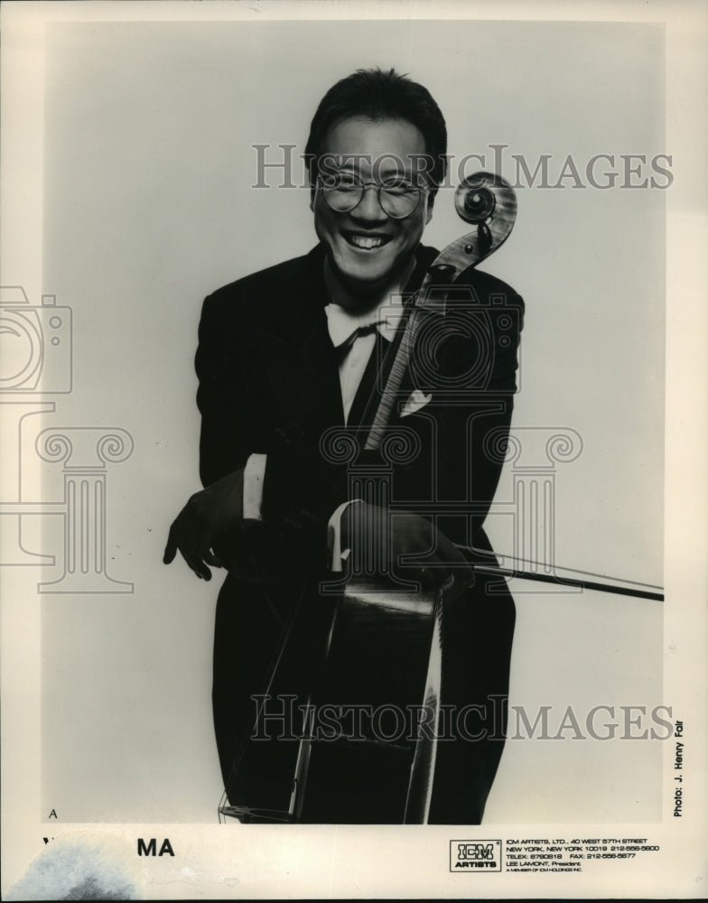 Press Photo Cellist Yo-Yo Ma - nef55449
