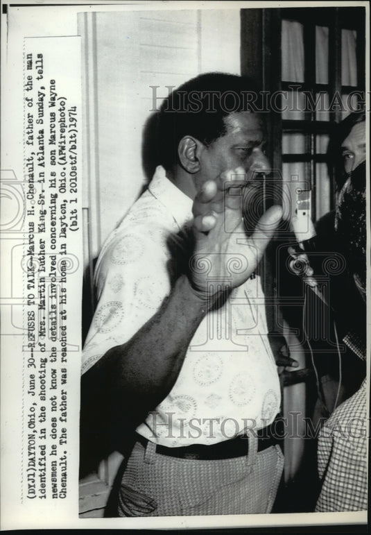 Press Photo Marcus H. Chenault, Father of Murderer Marcus Wayne Chenault, Ohio