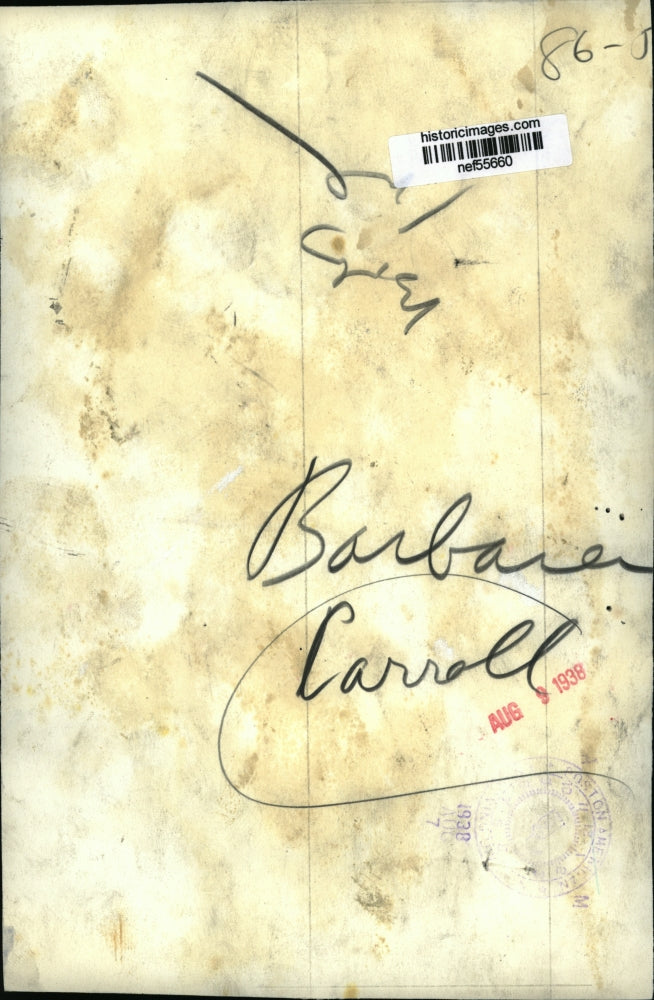 1938 Press Photo Barbara Carroll - nef55660