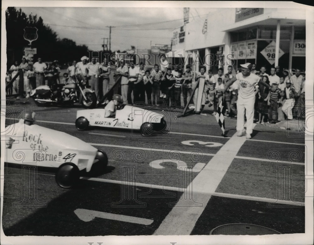 1955 Press Photo Soap Box Derby, Columbus, Georgia - nef55741