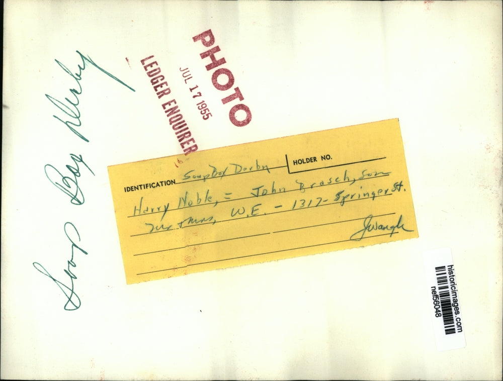 1955 Press Photo Henry Noble, John Brasch in Columbus, Georgia Soap Box Derby