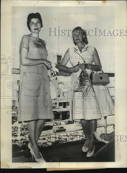 1958 Press Photo Princess Soraya En Route to New York Following Stay in Bermuda
