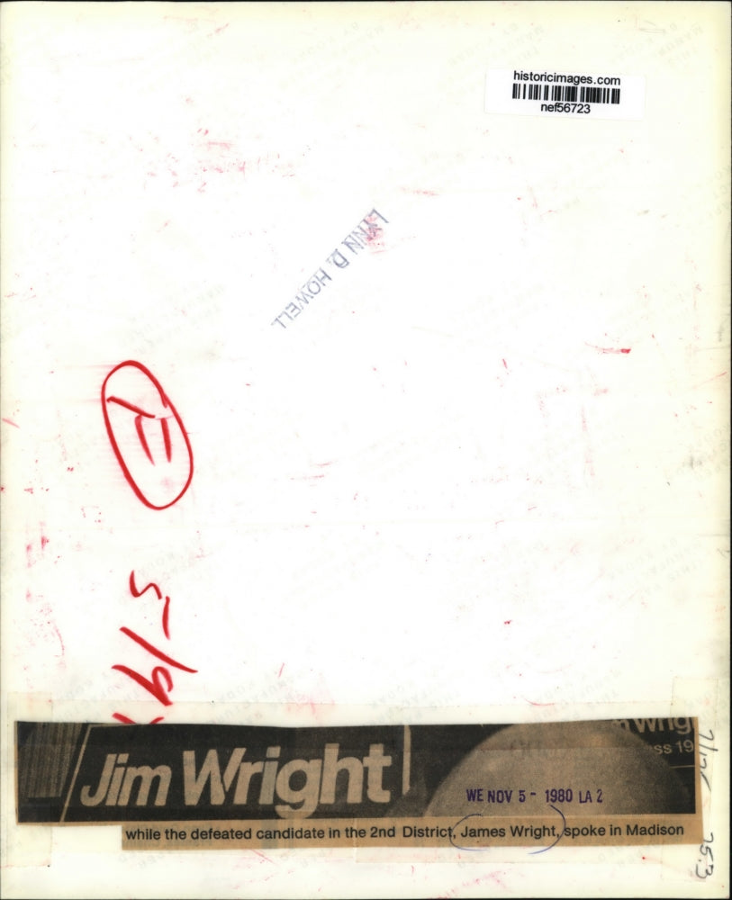 1980 Press Photo James Wright, Candidate for Congress Speaking in Madison, WI