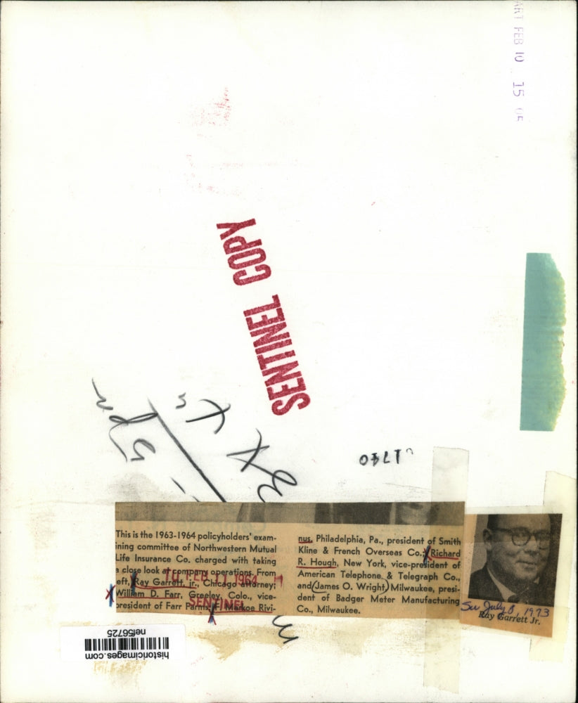 1964 Press Photo Northwestern Mutual Life Insurance Co. Policyholder's Committee