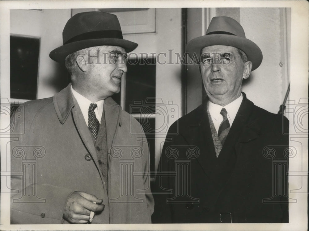 1938 Press Photo Charles Edison, Admiral W.D. Leahy at White House - nef56809