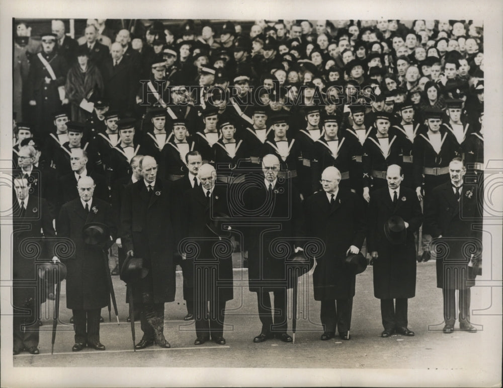 1937 Press Photo British Cabinet Members at Armistice Day, Cenotaph, London
