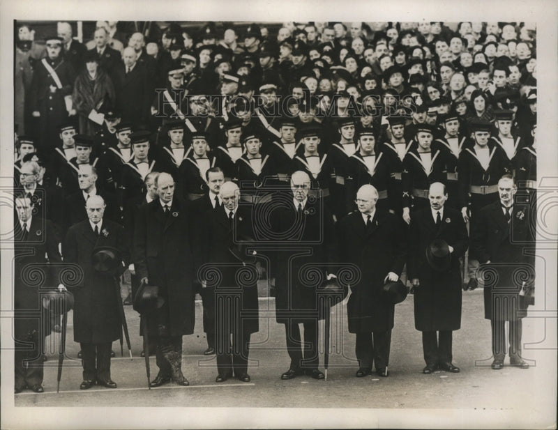 Load image into Gallery viewer, 1937 Press Photo British Cabinet Members at Armistice Day, Cenotaph, London
